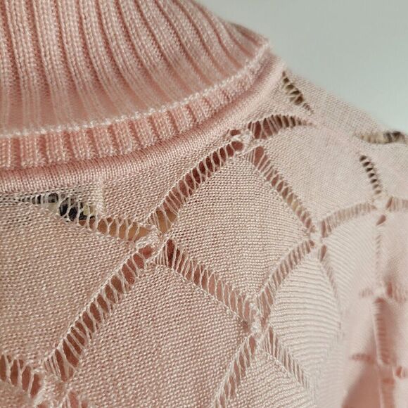 ARDEN B. XS Merino Wool Blend Pink Sweater Cowl Neck Wide 3/4 Dolman Sleeve - Picture 6 of 8